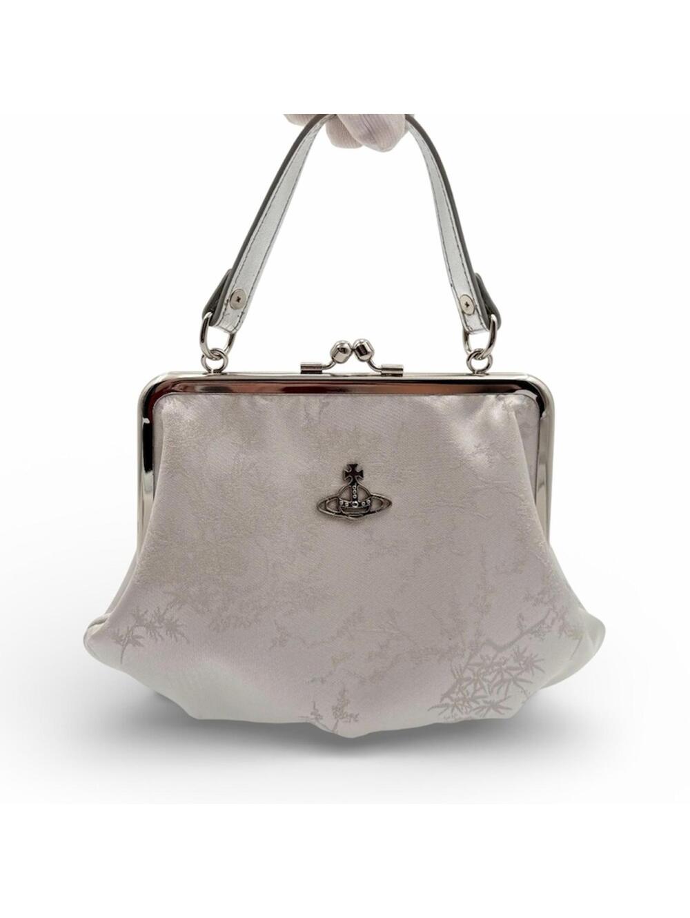 Vivienne Westwood Granny Frame Satin Purse Silver